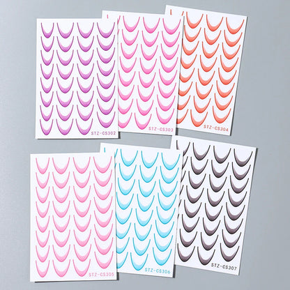 6pcs French Manicure Sticker Gradient Stripe Lines Sliders For Nails