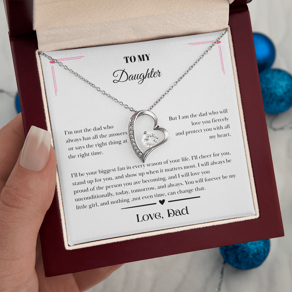 To My Daughter – Love, Dad Message Card Necklace
