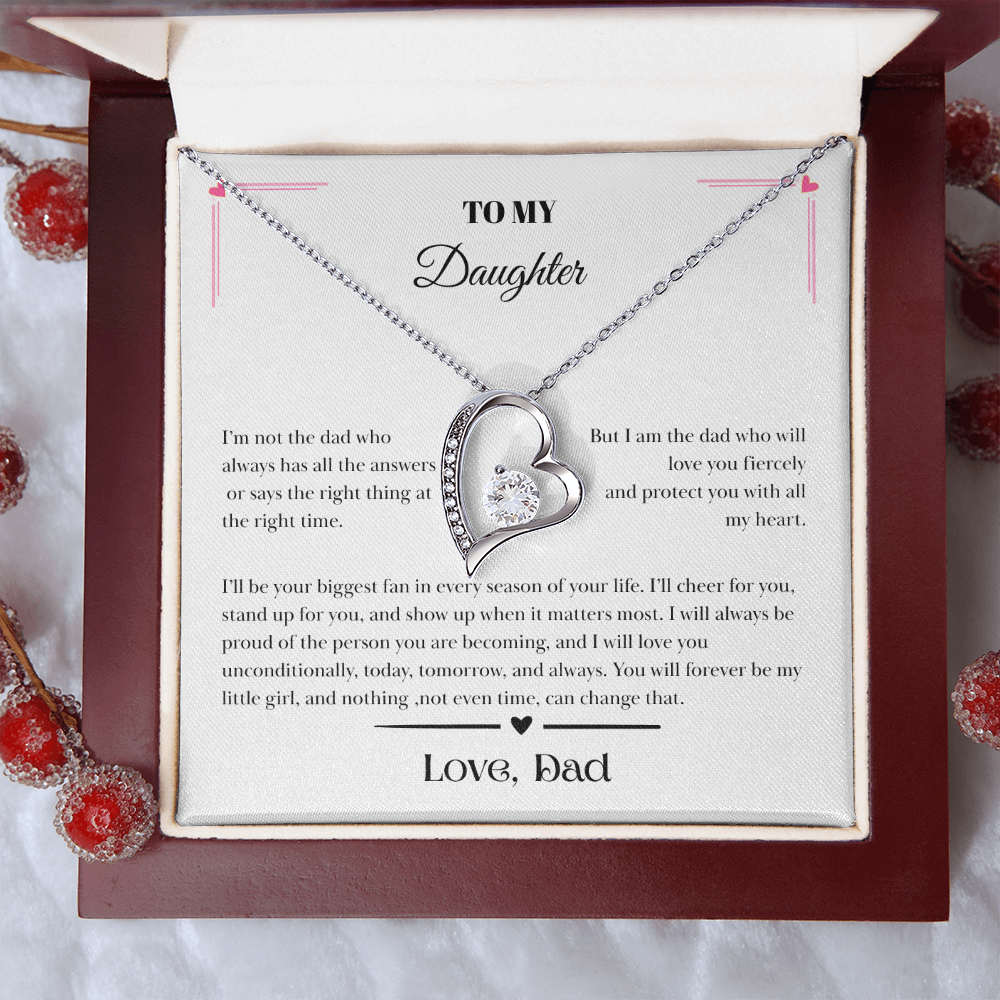 To My Daughter – Love, Dad Message Card Necklace