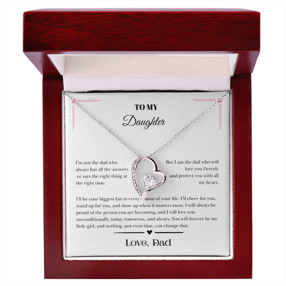 To My Daughter – Love, Dad Message Card Necklace