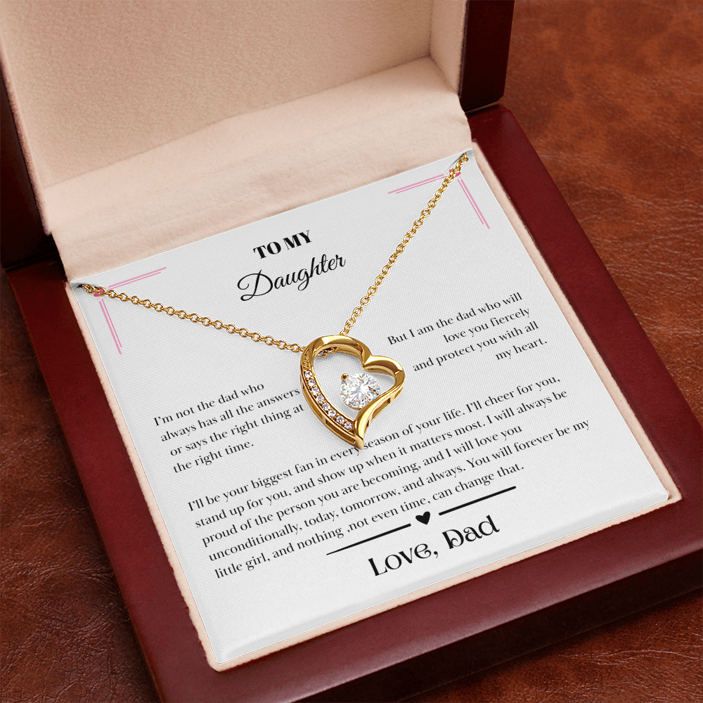 To My Daughter – Love, Dad Message Card Necklace