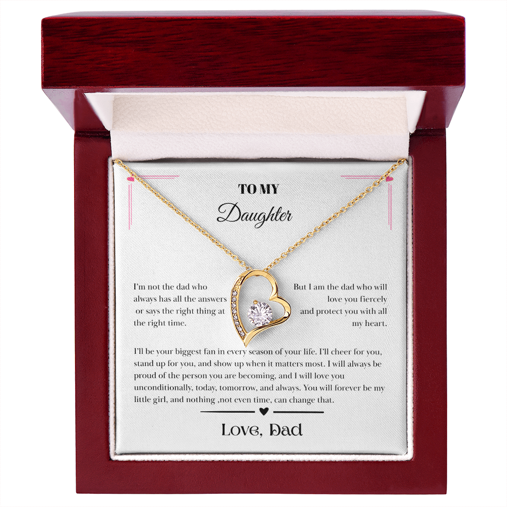 To My Daughter – Love, Dad Message Card Necklace