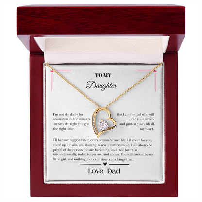 To My Daughter – Love, Dad Message Card Necklace