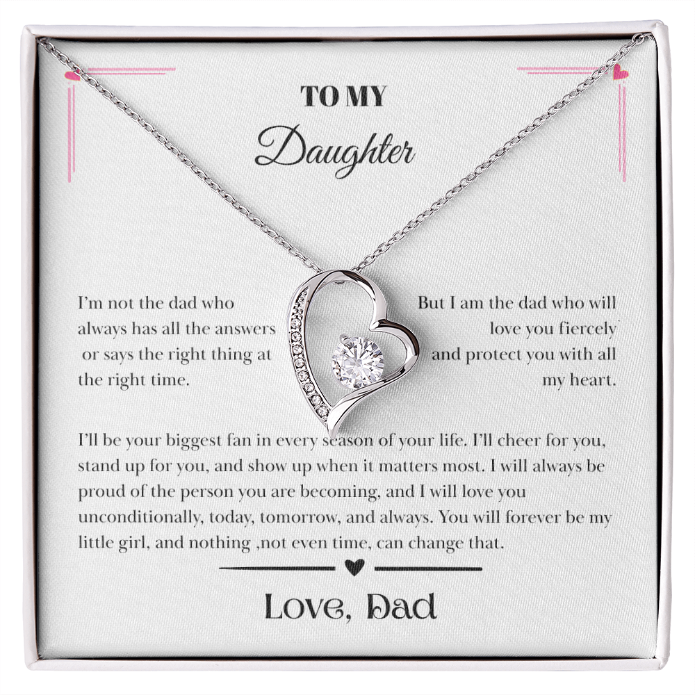 To My Daughter – Love, Dad Message Card Necklace