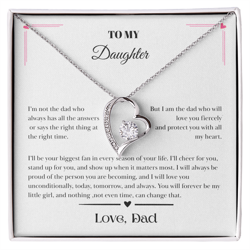 To My Daughter – Love, Dad Message Card Necklace