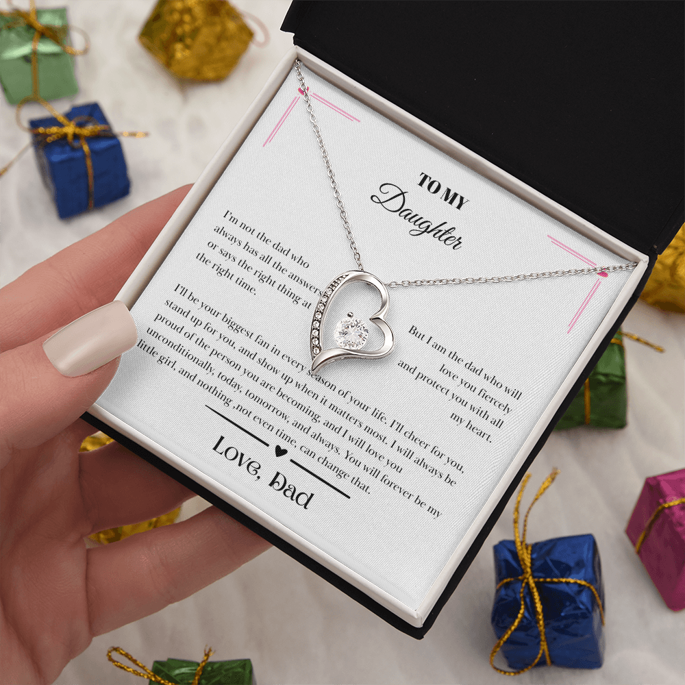To My Daughter – Love, Dad Message Card Necklace