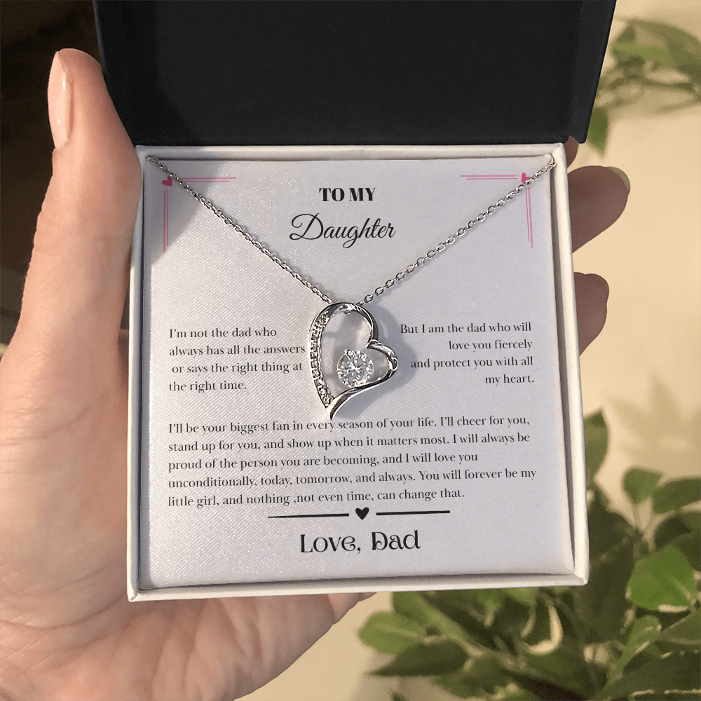 To My Daughter – Love, Dad Message Card Necklace