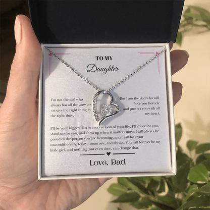 To My Daughter – Love, Dad Message Card Necklace