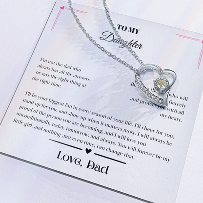 To My Daughter – Love, Dad Message Card Necklace