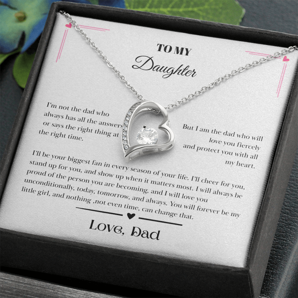 To My Daughter – Love, Dad Message Card Necklace