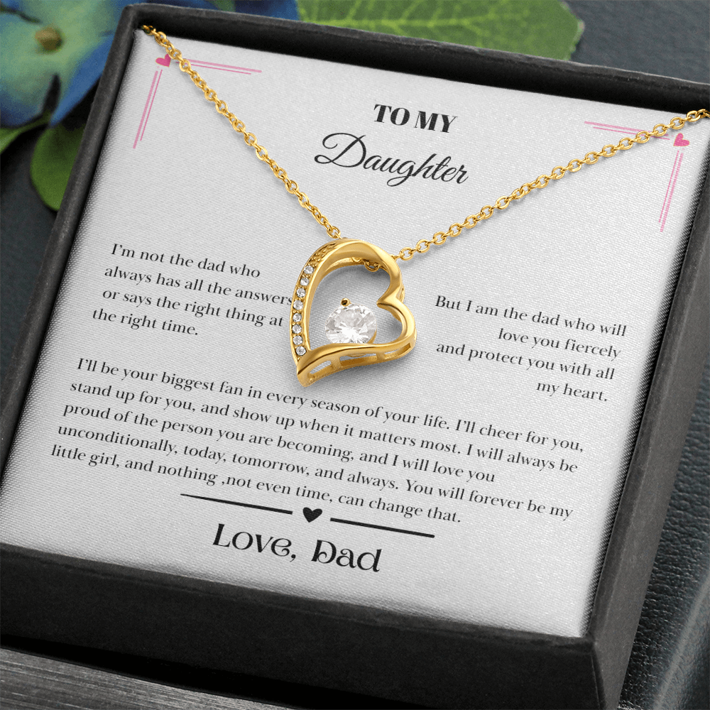 To My Daughter – Love, Dad Message Card Necklace