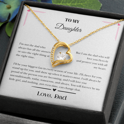 To My Daughter – Love, Dad Message Card Necklace
